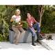 Keter Novel 90 Gallon Large Durable Resin Black and Grey Storage Deck Box For Lawn Garden Patio