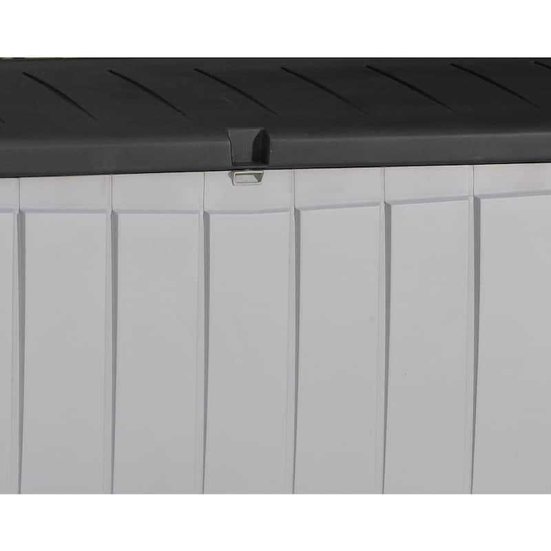 Keter Novel 90 Gallon Durable Resin Outdoor Storage Deck Box For Furniture and Supplies, Grey
