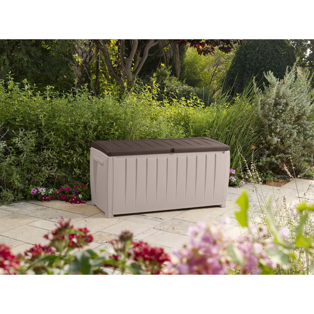 Keter Novel 90 Gallon Durable Resin Outdoor Storage Deck Box For