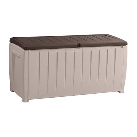 Keter Novel 90-gallon Brown Plastic Deck Storage Box