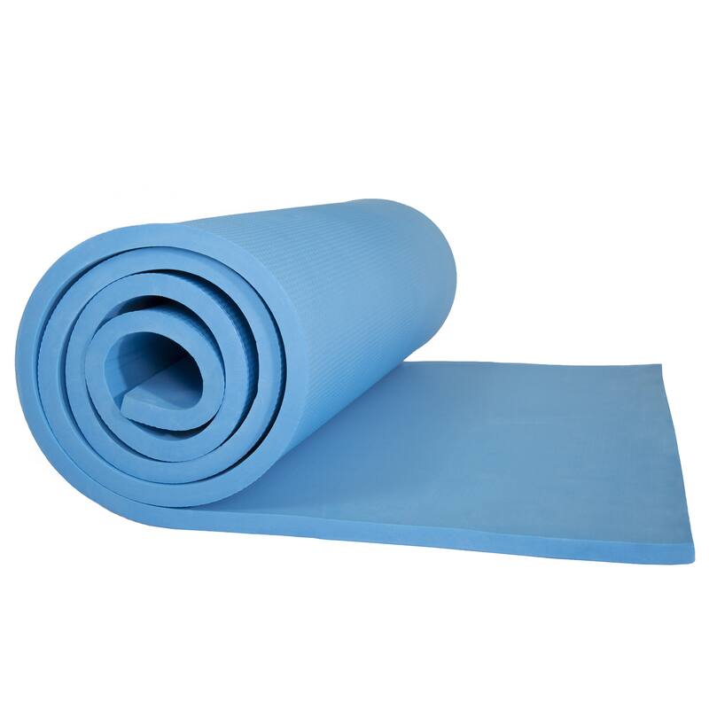 Thick Yoga Mat - Double Sided 1/2-Inch Workout Mat - 72x24-Inch Exercise Mat for Home Gym Fitness with Strap by Wakeman