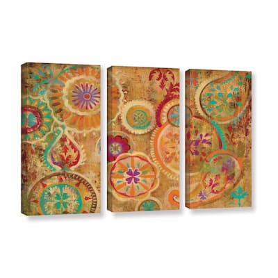 Silvia Vassileva's 'Contemporary Paisley' 3 Piece Gallery Wrapped Canvas Set