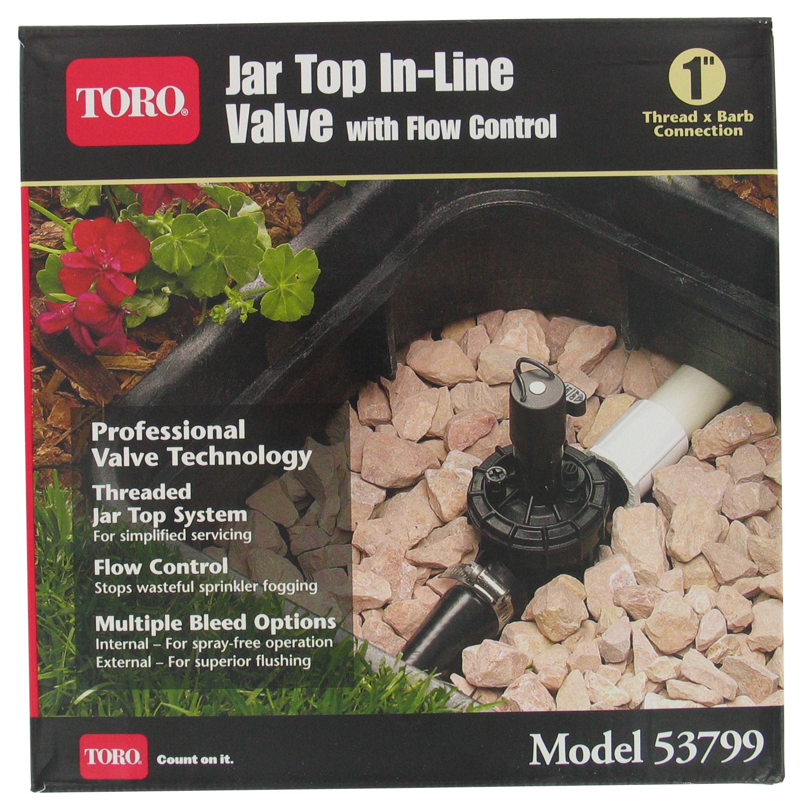 Toro 53799 1inch InLine Jar Top Valve With Flow Control Black eBay