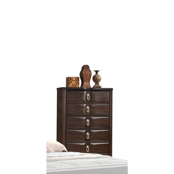 Lancaster Espresso Wood 5 Drawer Chest On Sale Overstock 12306869