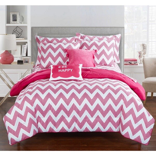 Chic Home Foxville Fuchsia 9-Piece Bed in a Bag with Sheet Set