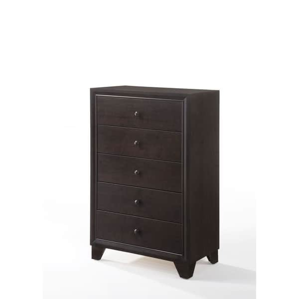 Shop Madison Espresso 5 Drawer Chest Free Shipping Today