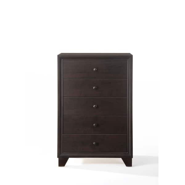 Shop Madison Espresso 5 Drawer Chest Free Shipping Today