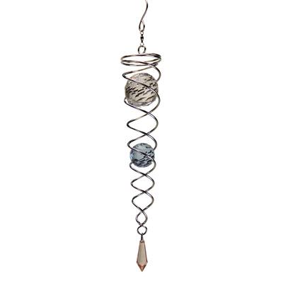 Exhart Silver Metal Crystal 9-inch Spinner