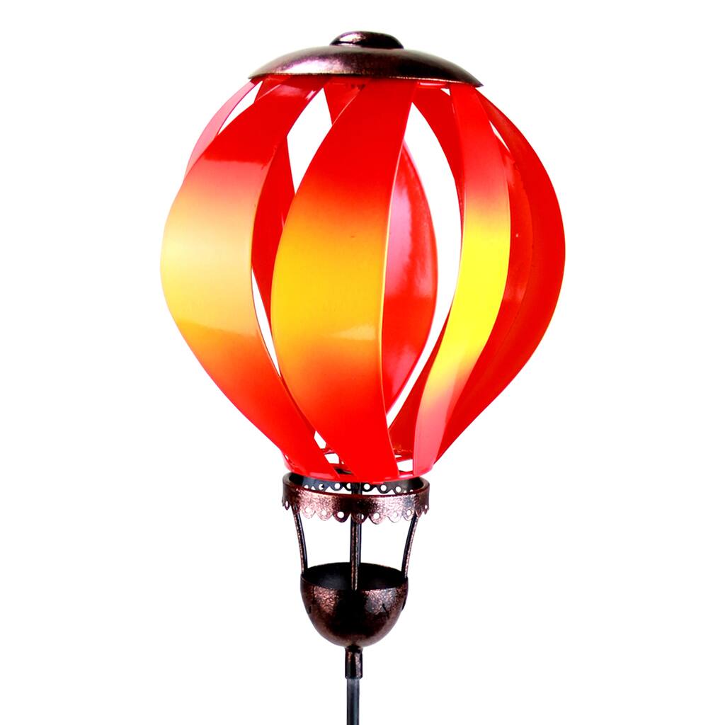 Red Hot Air Balloon Garden Stake