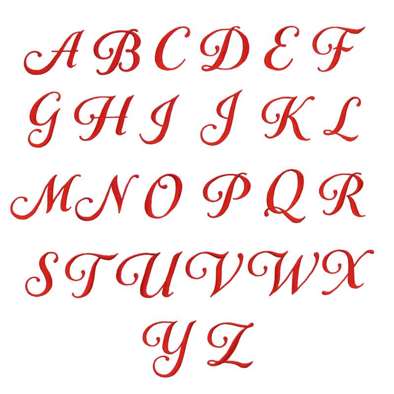 Authentic Hotel and Spa 2-piece White Turkish Cotton Hand Towels with Holiday Red Script Monogrammed Initial