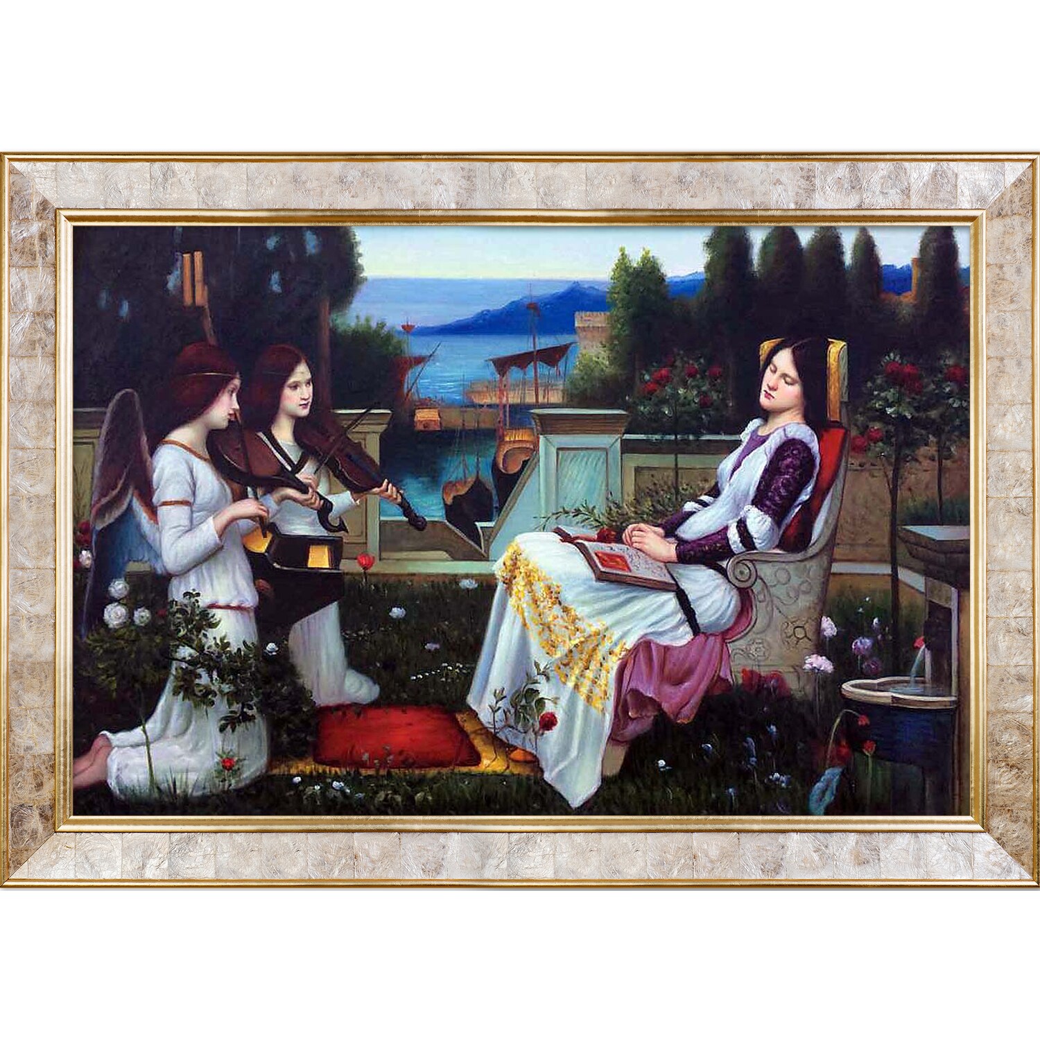 La Pastiche John William Waterhouse 'Saint Cecilia, 1895' Hand