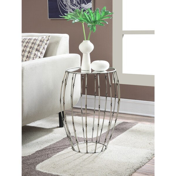 Shop Convenience Concepts Gold Coast Round Mirror Accent Table Free Shipping Today Overstock