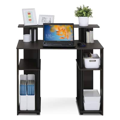 Porch & Den Walnut Finish Computer Writing Desk