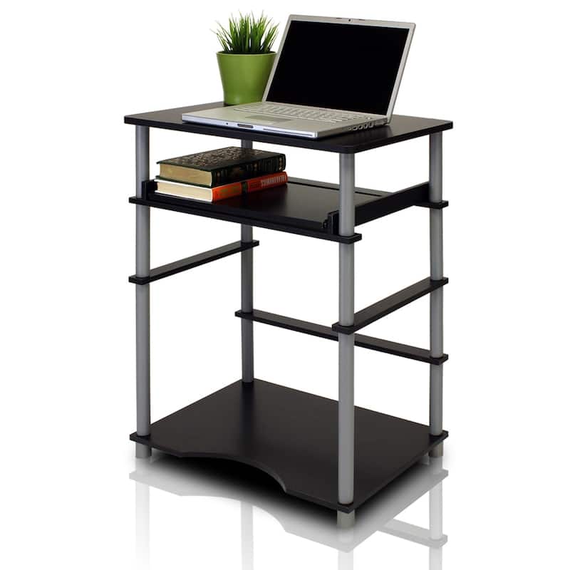Home Pipe Frame Laptop Notebook Computer Desk with Pull-Out Keyboard Tray