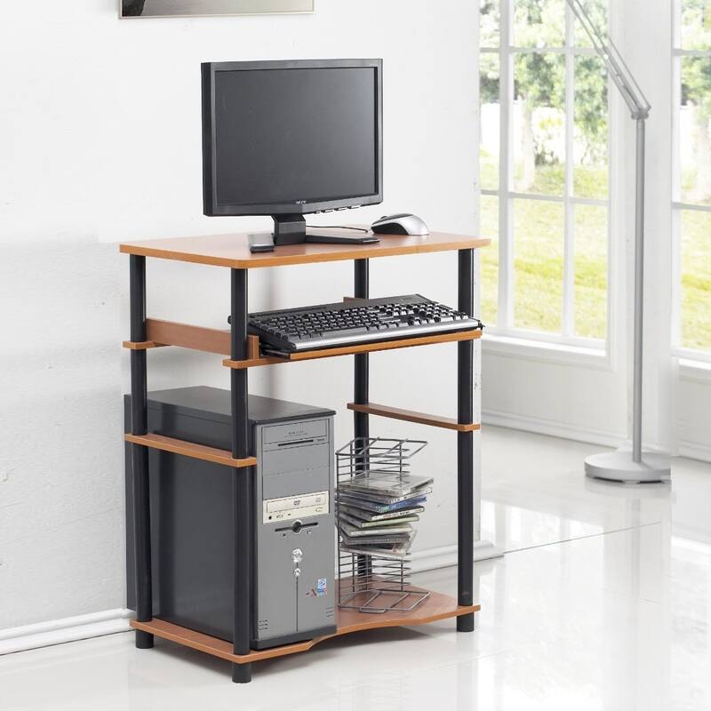 Home Pipe Frame Laptop Notebook Computer Desk with Pull-Out Keyboard Tray