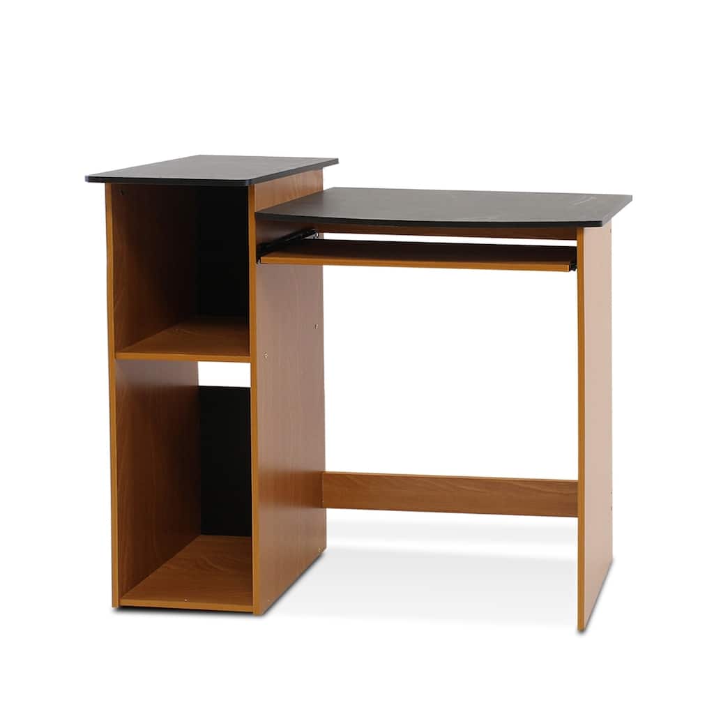 Multipurpose Light Cherry and Black Wood Computer Writing Desk