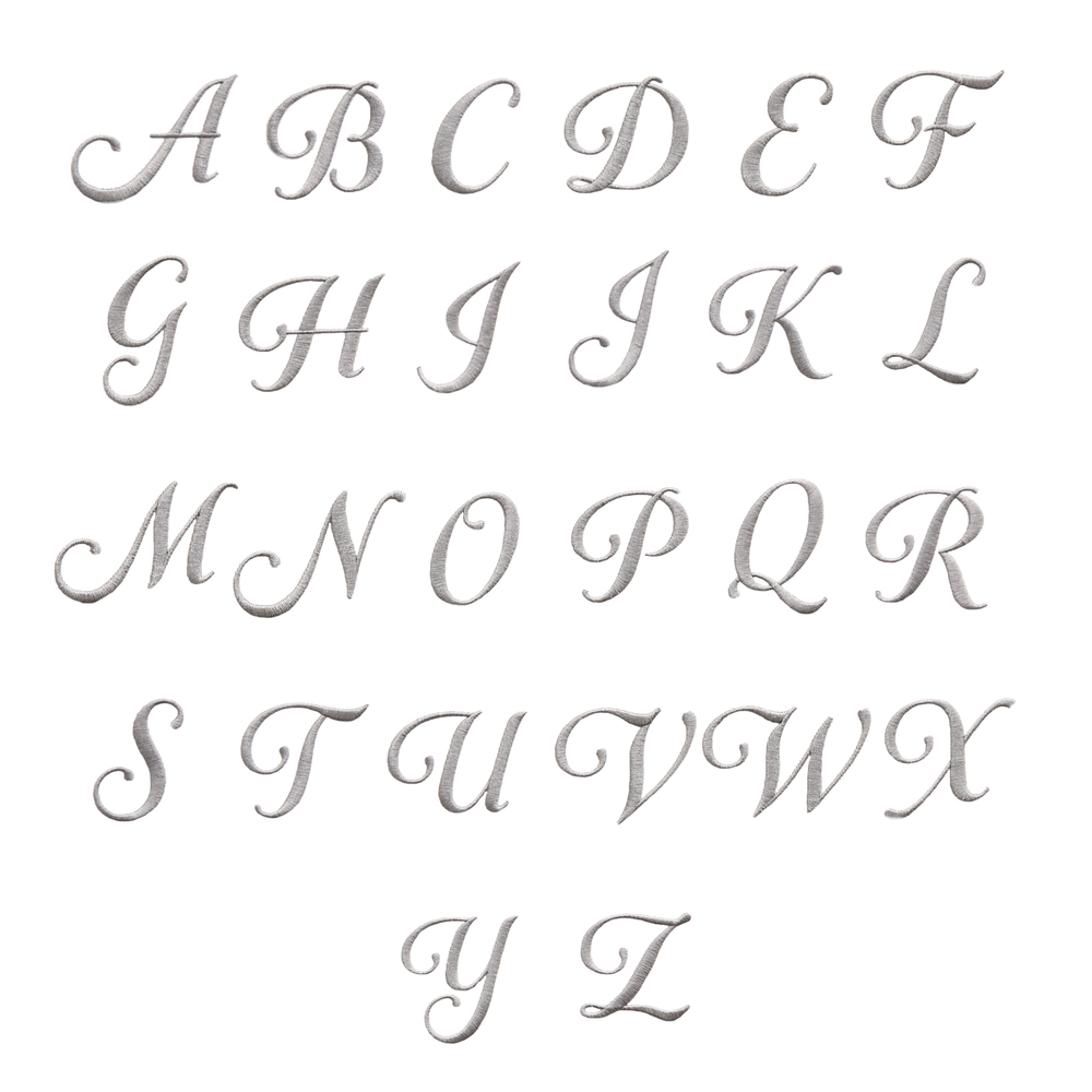 Copper Grove Belgrad 2-piece White Turkish Cotton Hand Towels with Grey Script Monogrammed Initial