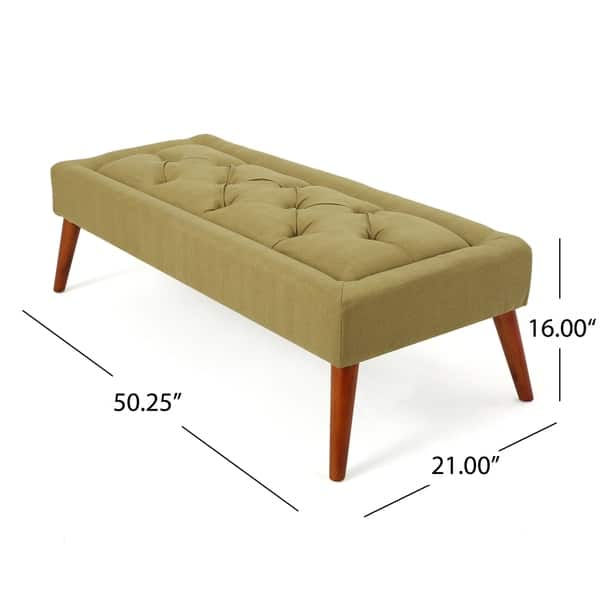 dimension image slide 1 of 2, Williams Tufted Fabric Ottoman Bench by Christopher Knight Home
