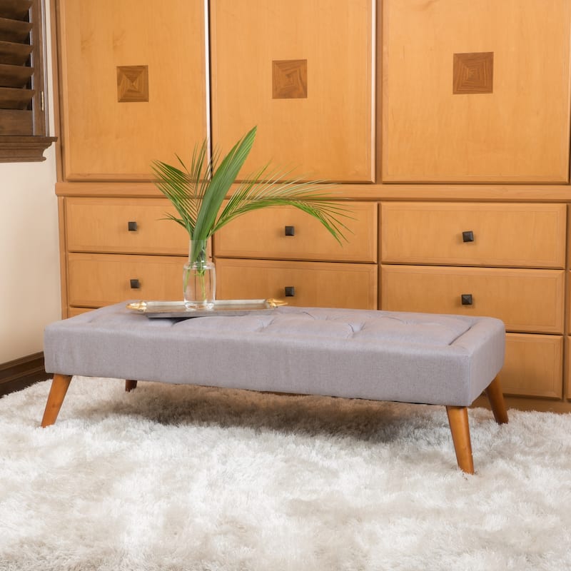 Williams Tufted Fabric Ottoman Bench by Christopher Knight Home