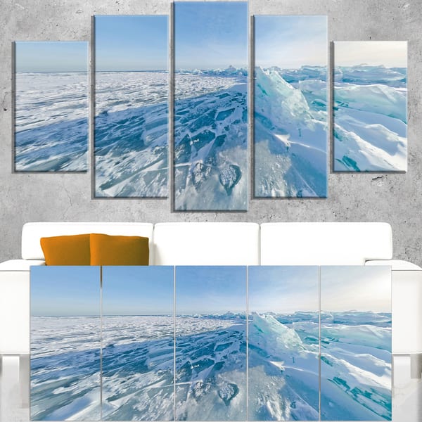 Shop Ice Hummocks In Lake Baikal Siberia Landscape Artwork Canvas Blue On Sale Overstock 12310214