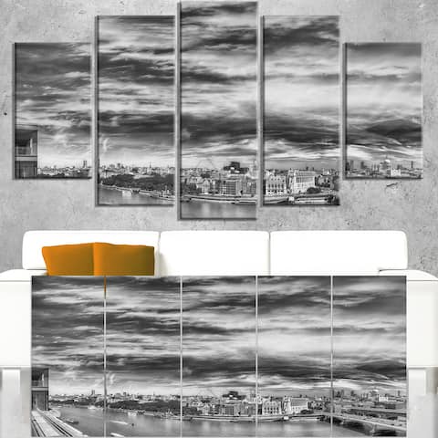 Black and White Panoramic London - Cityscape Canvas print