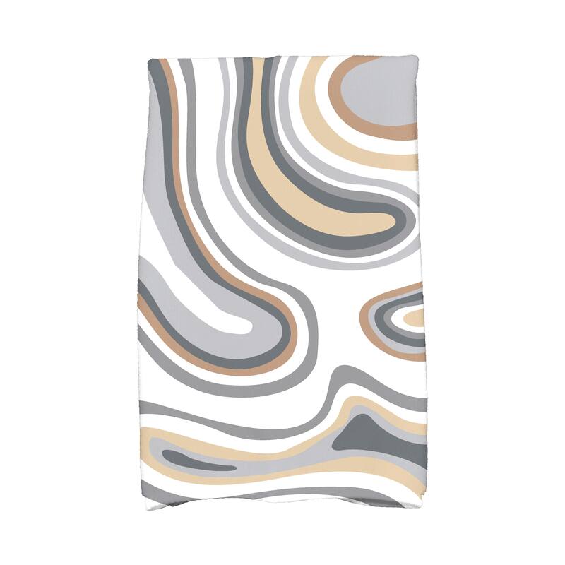 18 x 30-inch Agate Geometric Print Hand Towel - Taupe