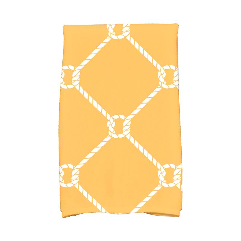 18 x 30-inch Ahoy! Geometric Print Hand Towel - Yellow