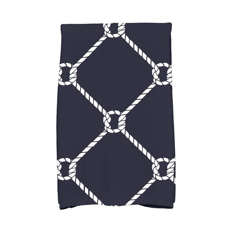 18 x 30-inch Ahoy! Geometric Print Hand Towel - Navy