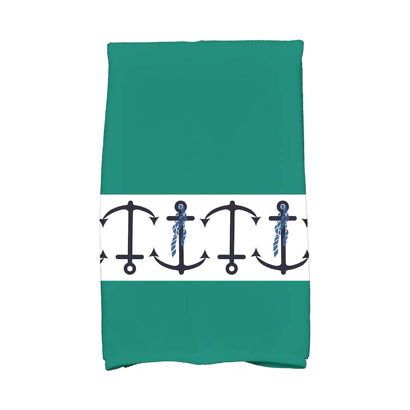 18 x 30-inch Anchor Stripe Stripe Print Hand Towel - Green
