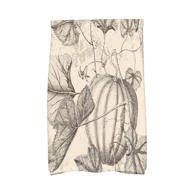 18 x 30-inch Antique Pumpkin Holiday Floral Print Hand Towel