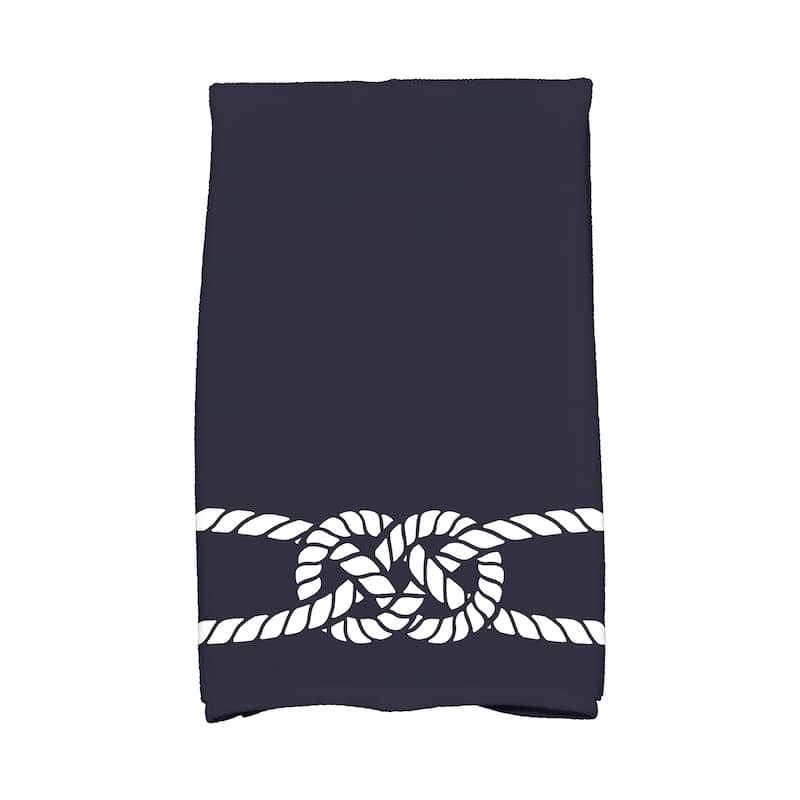 18 x 30-inch Carrick Bend Geometric Print Hand Towel - Navy