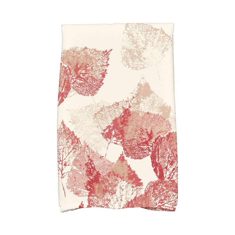 18 x 30-inch Fall Memories Floral Print Hand Towel - Red