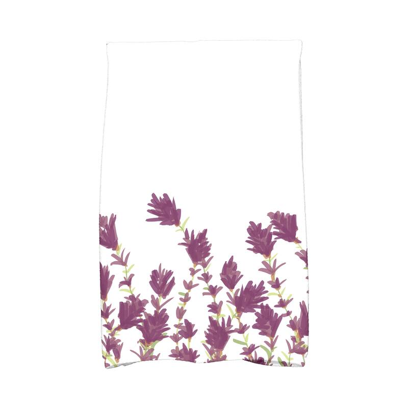 18 x 30-inch Floral Print Hand Towel - Purple