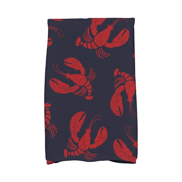 16 X 25 Inch Lobster Fest Animal Print Hand Towel On 16 X 25 Inch Lobster Fest Animal Print Hand Towel