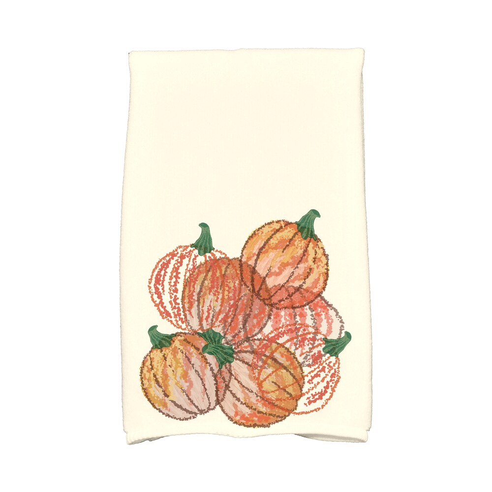 Hello Pumpkin and Check Kitchen Towel Set of 2 - 18 x 28 - Black/White -  Elrene Home Fashions