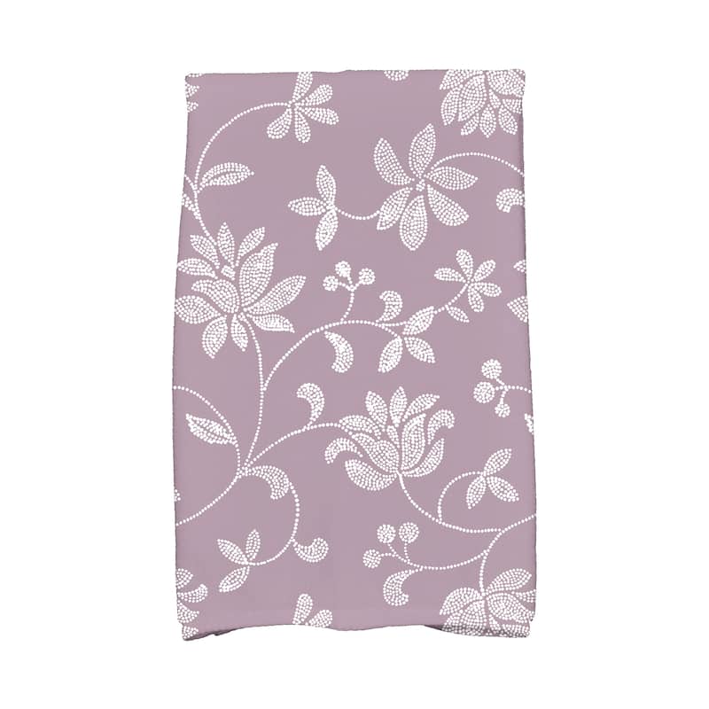 18 x 30-inch Traditional Floral Floral Print Hand Towel - Purple