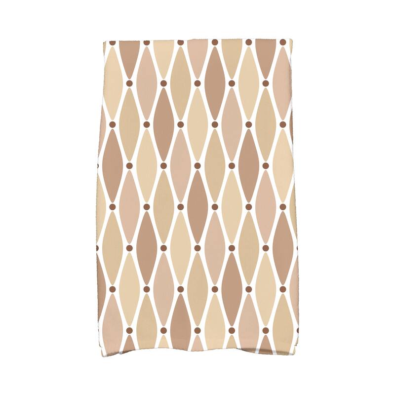 18 x 30-inch Wavy Geometric Print Hand Towel - Taupe