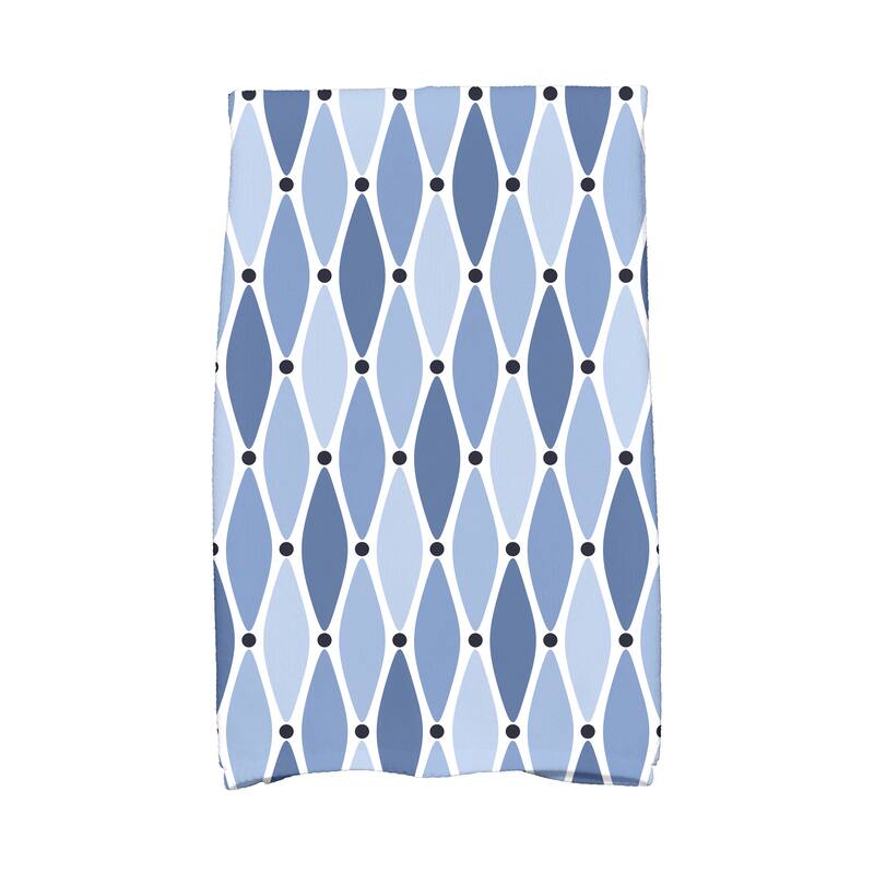18 x 30-inch Wavy Geometric Print Hand Towel - Blue