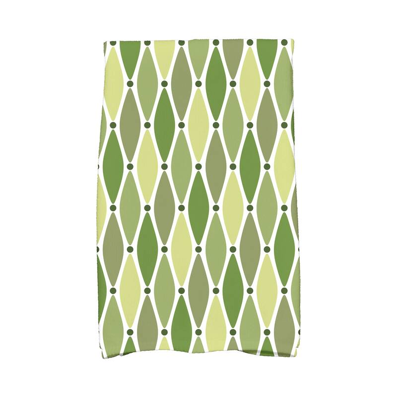 18 x 30-inch Wavy Geometric Print Hand Towel - Green