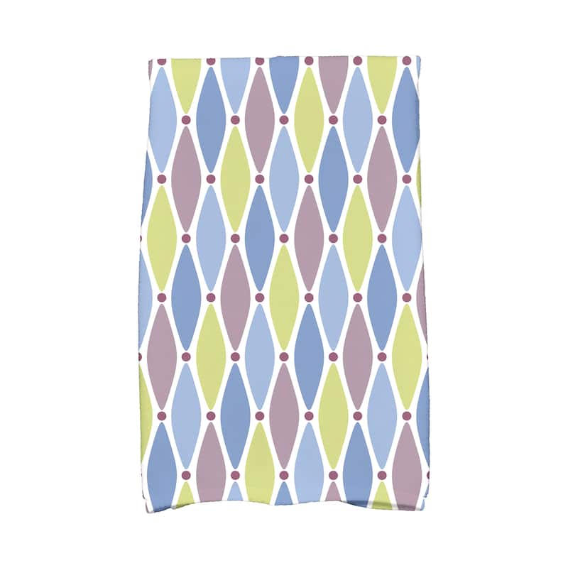 18 x 30-inch Wavy Splash Geometric Print Hand Towel - Purple
