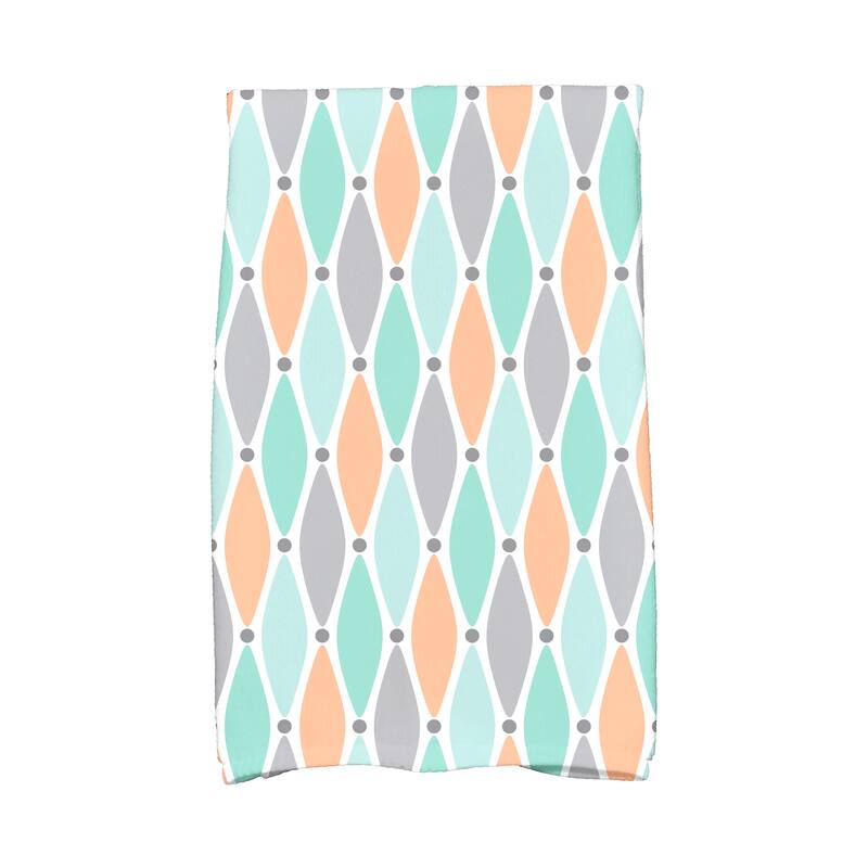 18 x 30-inch Wavy Splash Geometric Print Hand Towel - Grey