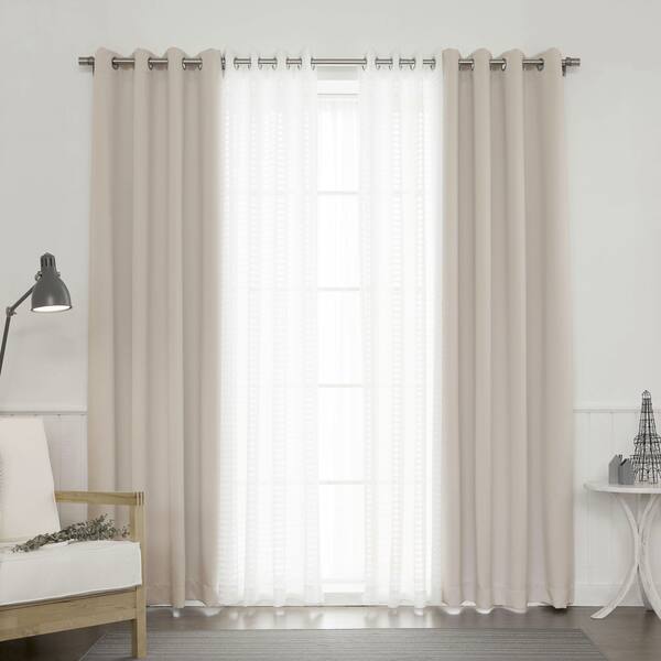 Shop Aurora Home Mix Match Blackout And Check Sheer 4 Piece