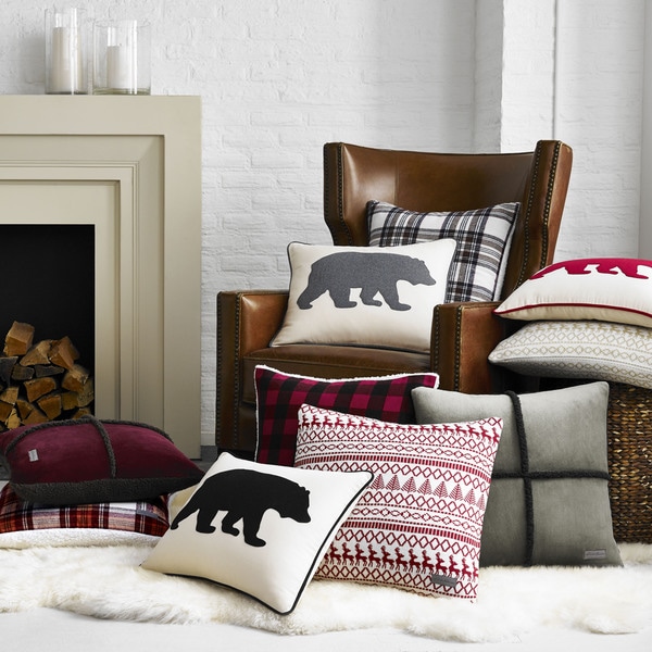 Eddie Bauer Bear Felt 3 Colors Decorative Pillows
