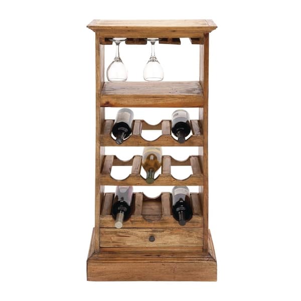 Shop Rustic 44 X 19 Inch Wood Wine Cabinet With Stemware Rack By