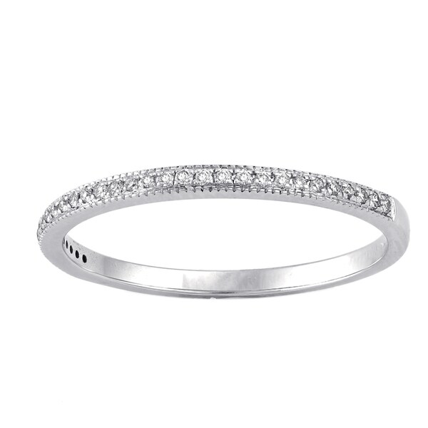 Shop 14k White Gold 1/10ct TDW Diamond Anniversary Band Ring - On Sale