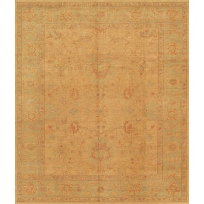 Pasargad Home Turkish Oushak Hand-knotted Beige Wool Rug - 8' 2" X 9' 9"