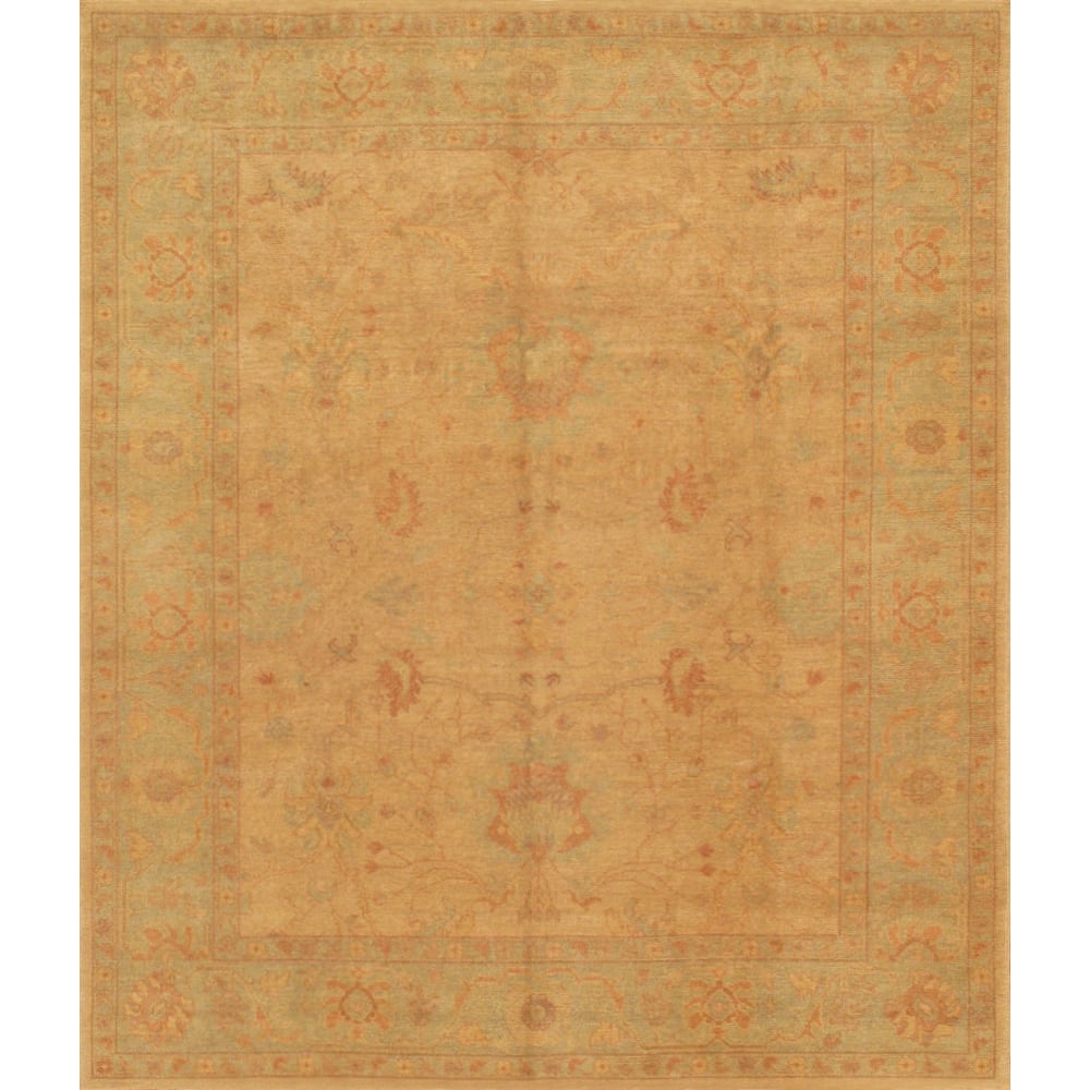 Pasargad Home Turkish Oushak Hand-knotted Beige Wool Rug - 8' 2" X 9' 9"