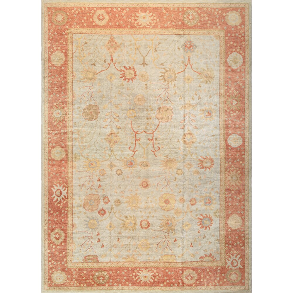 Pasargad Turkish Oushak Hand-knotted Coral-beige Wool Rug (3' x 7') - 3' x  7' - Bed Bath & Beyond - 12312666
