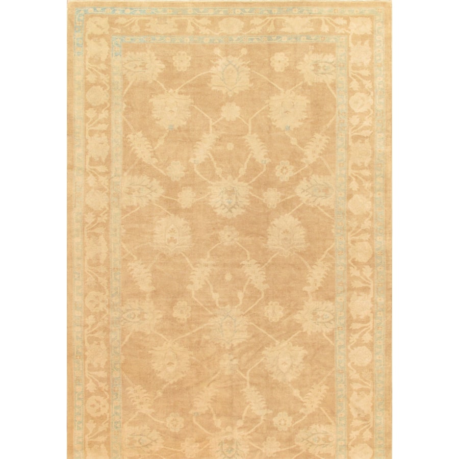 Pasargad Turkish Oushak Hand-knotted L.brown Wool Rug (10' x 19') - 10' x 19'