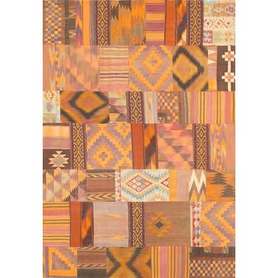 Pasargad Turkish Vintage Patchwork Wool Area Rug - Multi - 7' x 10' - 7' x 10'